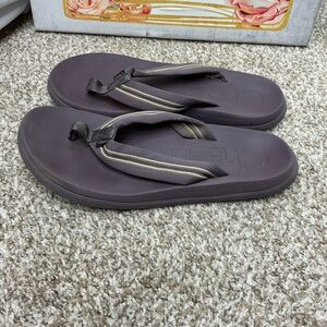 Chaco Purple Flip Flops with Striped Webbing no size tag fit like W8